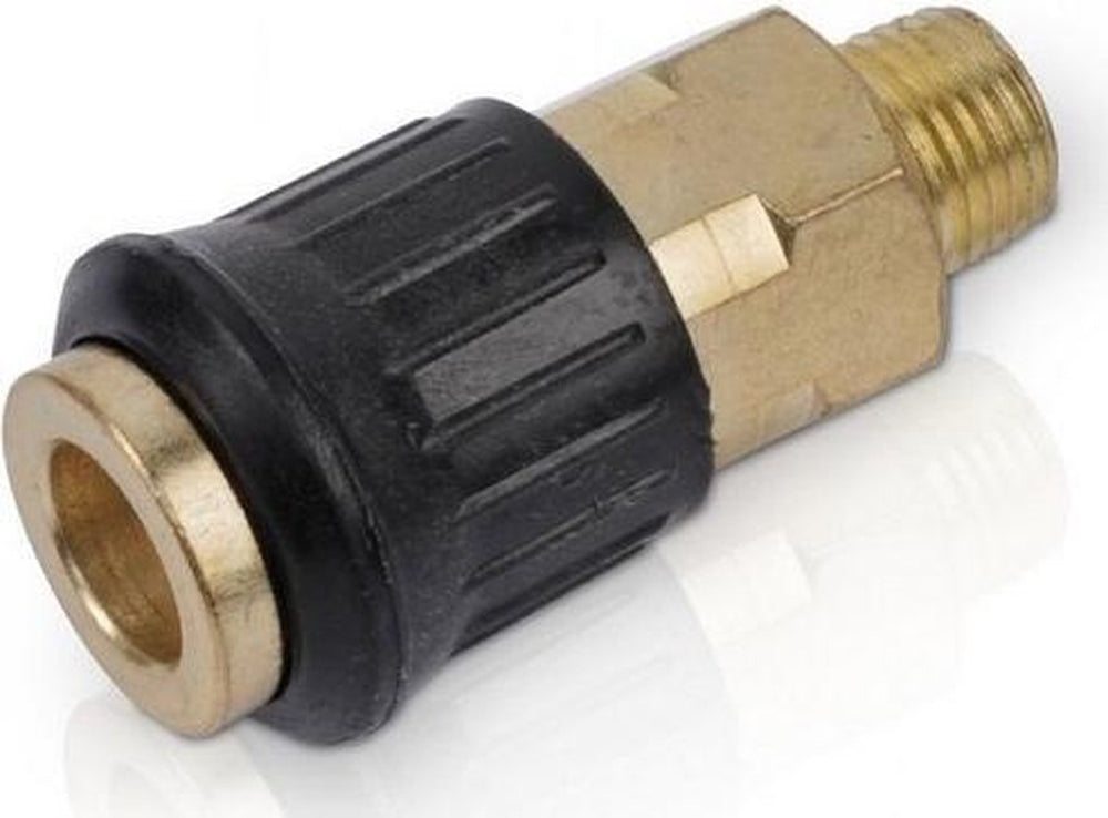 Powerplus powair0254 compressor koppelingen - universele vrouwelijke buitendraad - mannelijke schroefdraad 1 4 - 2stuks - koper - rubber greep
