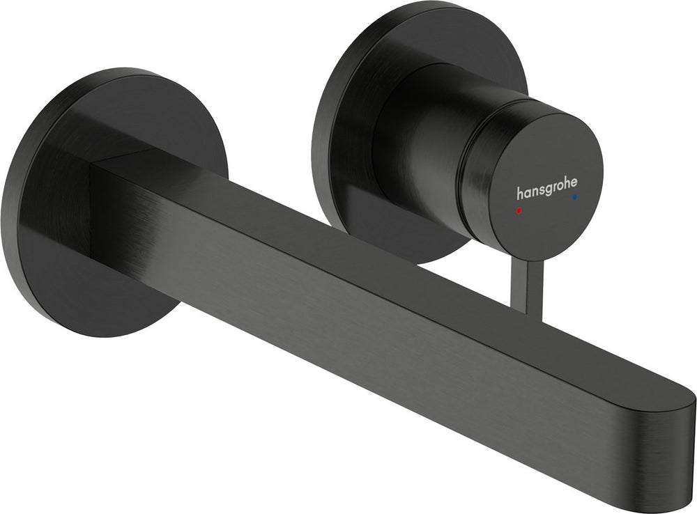 Hansgrohe finoris - inbouw wastafelmengkraan - ééngreeps bediening - met afvoerplug - 228mm - brushed black chrome
