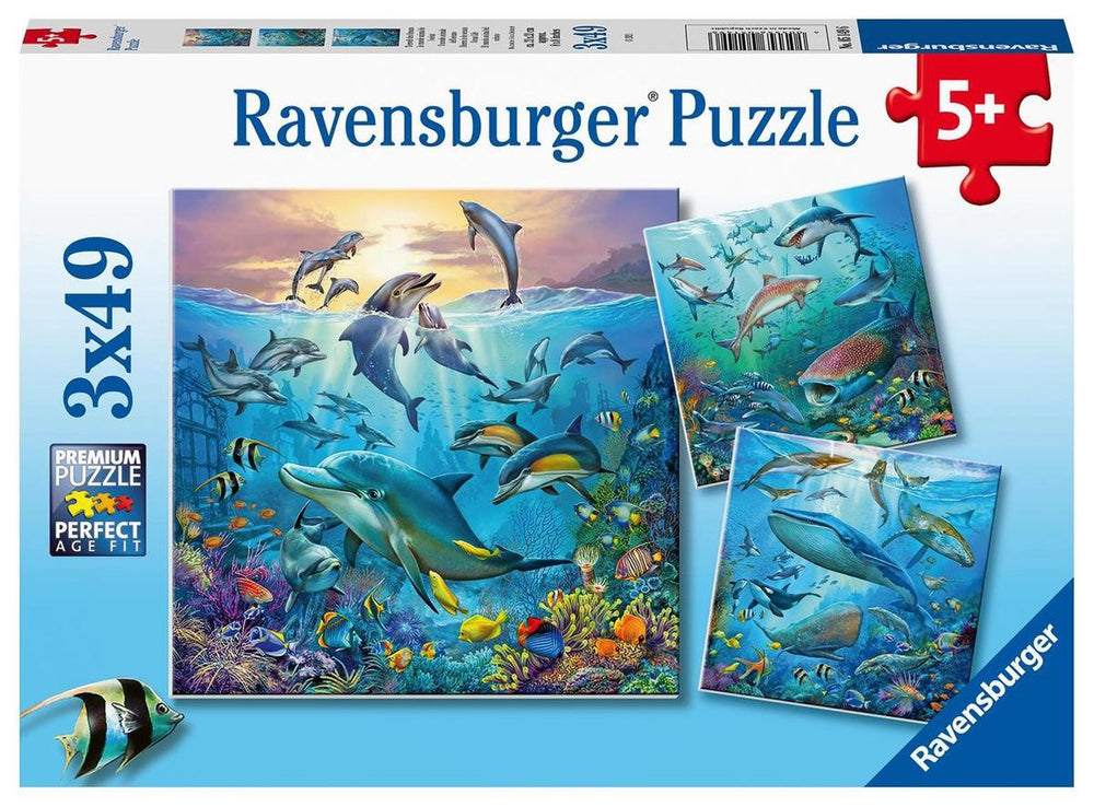 Ravensburger puzzle animals in the ocean - 3x49 pieces - children's puzzle
