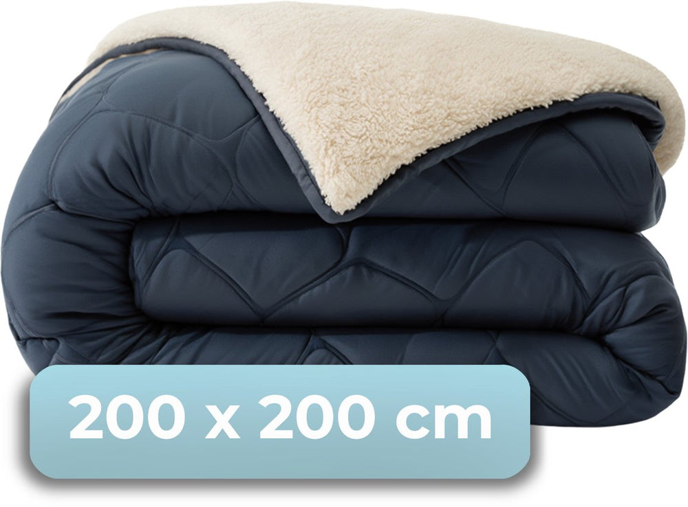 Hush. living hush living - wasbaar dekbed tweekleurig design navy teddy - 200x200 cm – 300 gsm - inclusief bijpassende kussenslopen