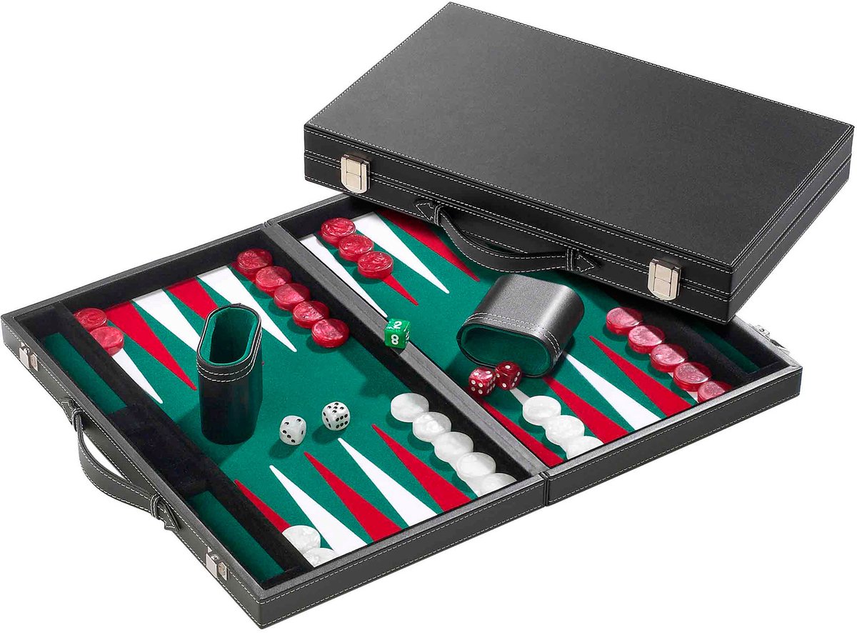 Philos backgammon koffer groot groen