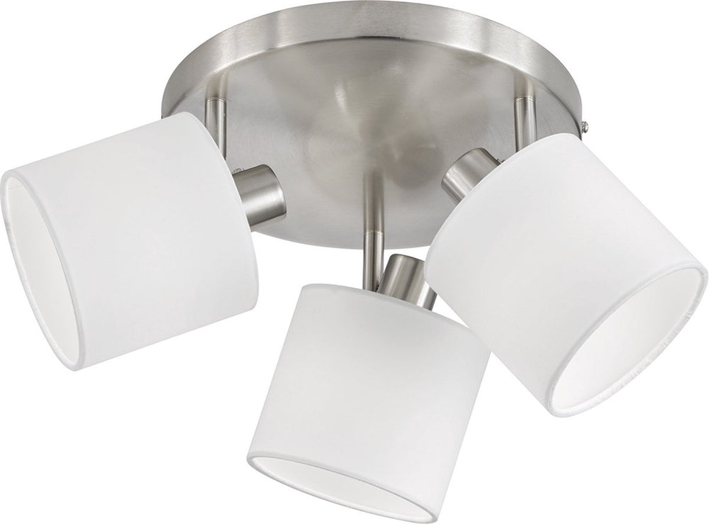 Rl live your light reality tommy - opbouwspot - nikkel mat - excl. 3x e14 - witte kap