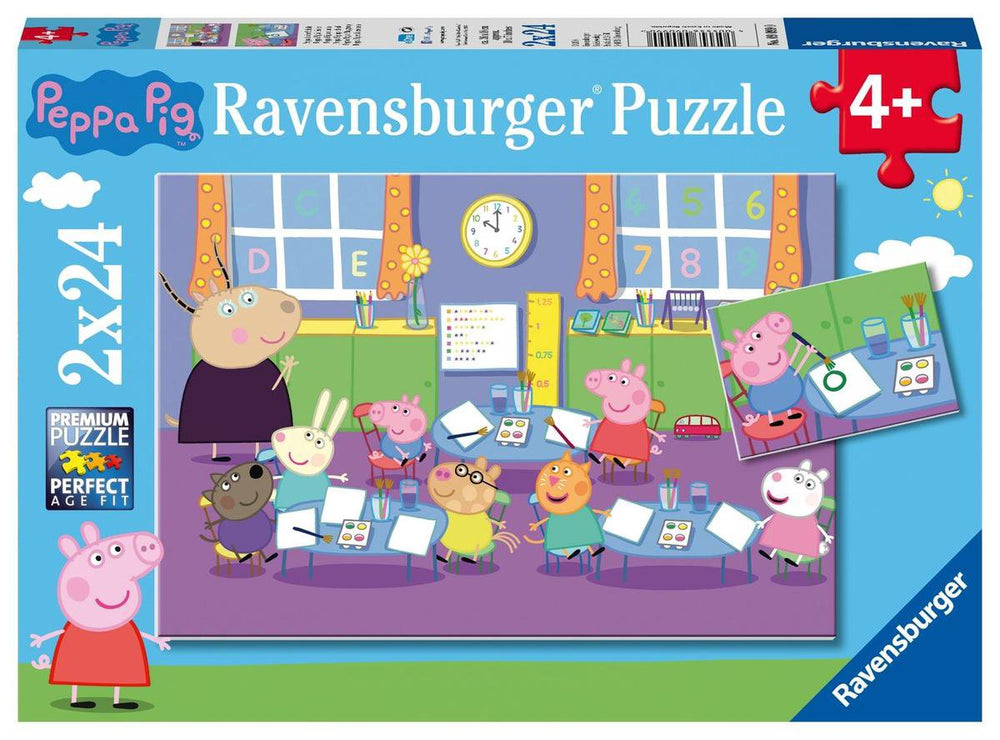 Ravensburger puzzel peppa pig - twee puzzels - 24 stukjes - kinderpuzzel