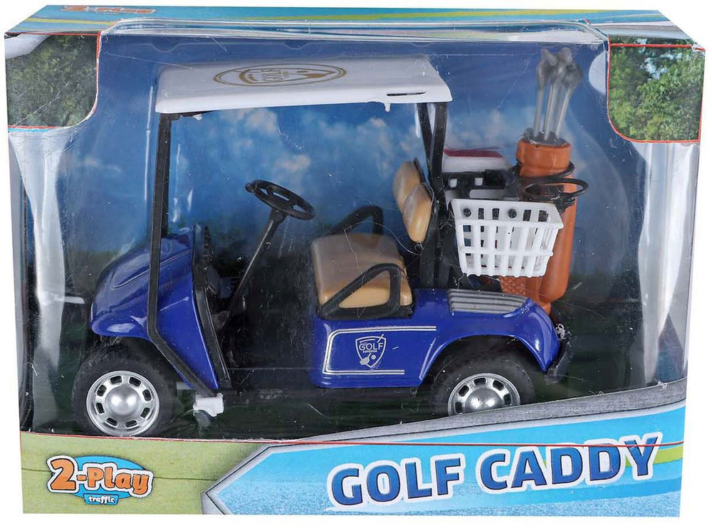 2-play golfcaddy met golfclubs