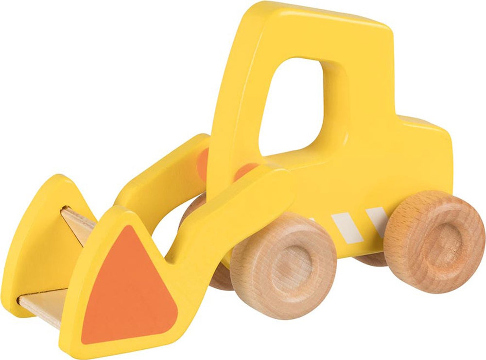 Goki houten graafmachine met schep geel