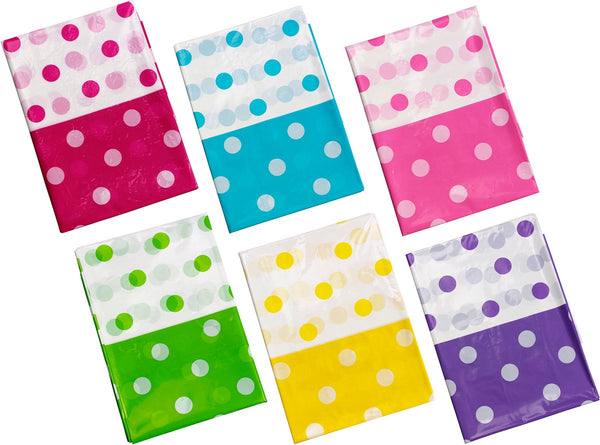 Kindercrea party casa tafellaken stippen 130 x 180 cm – tafellaken voor feestjes – tafelkleed met stippenpatroon – tafeldecoratie voor feest, verjaardag of party – 1 willekeurige kleur