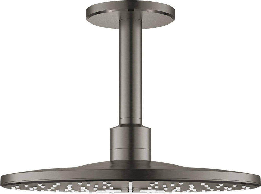 Grohe rainshower smartactive hoofddouche 31cm met plafondarm met 2 straalsoorten hard graphite geborsteld