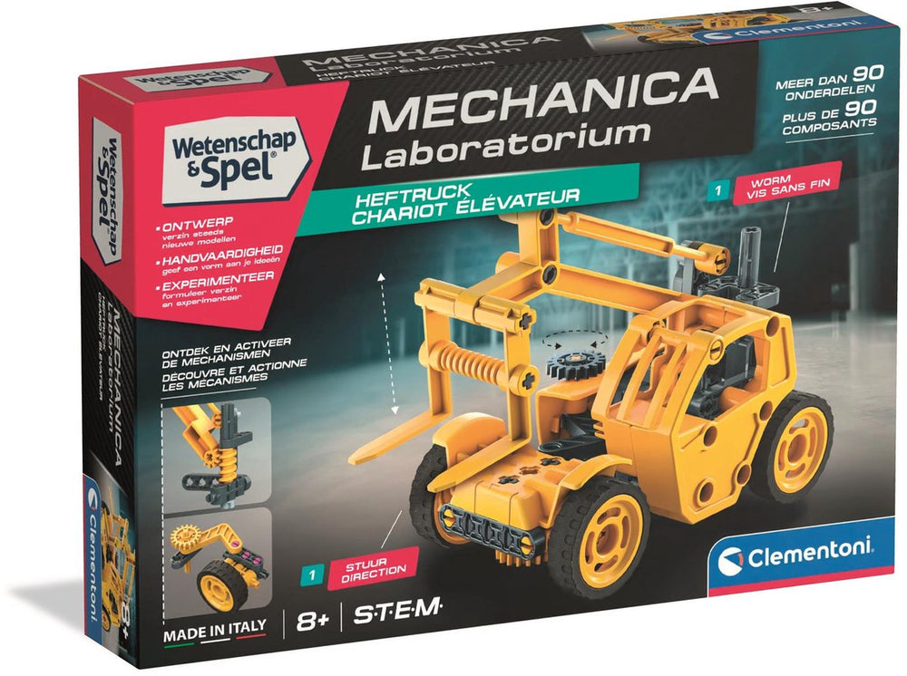 Clementoni wetenschap en spel - mechanisch laboratorium bouwset, 120dlg.