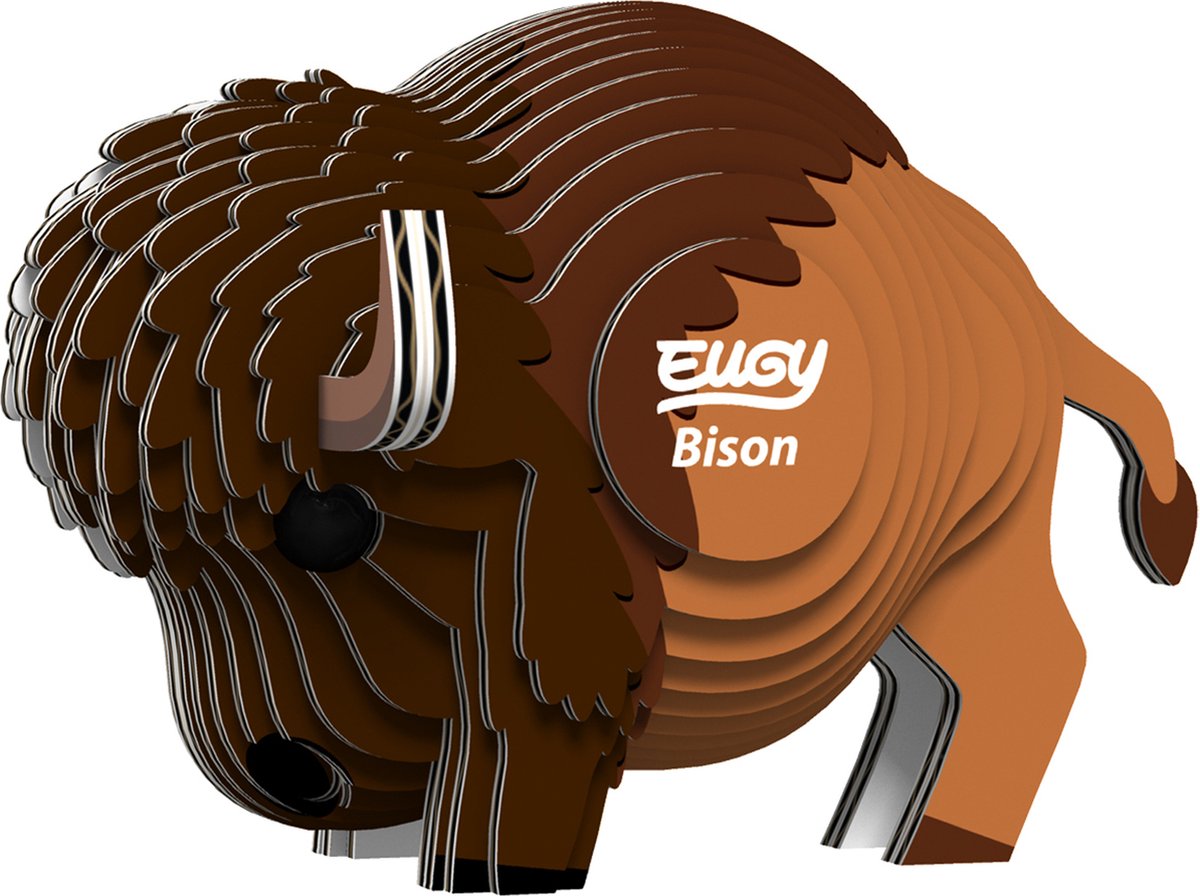 Eugy 3d puzzel - bizon - wilde dieren - duurzaam - verzamel ze allemaal - 6 jaar