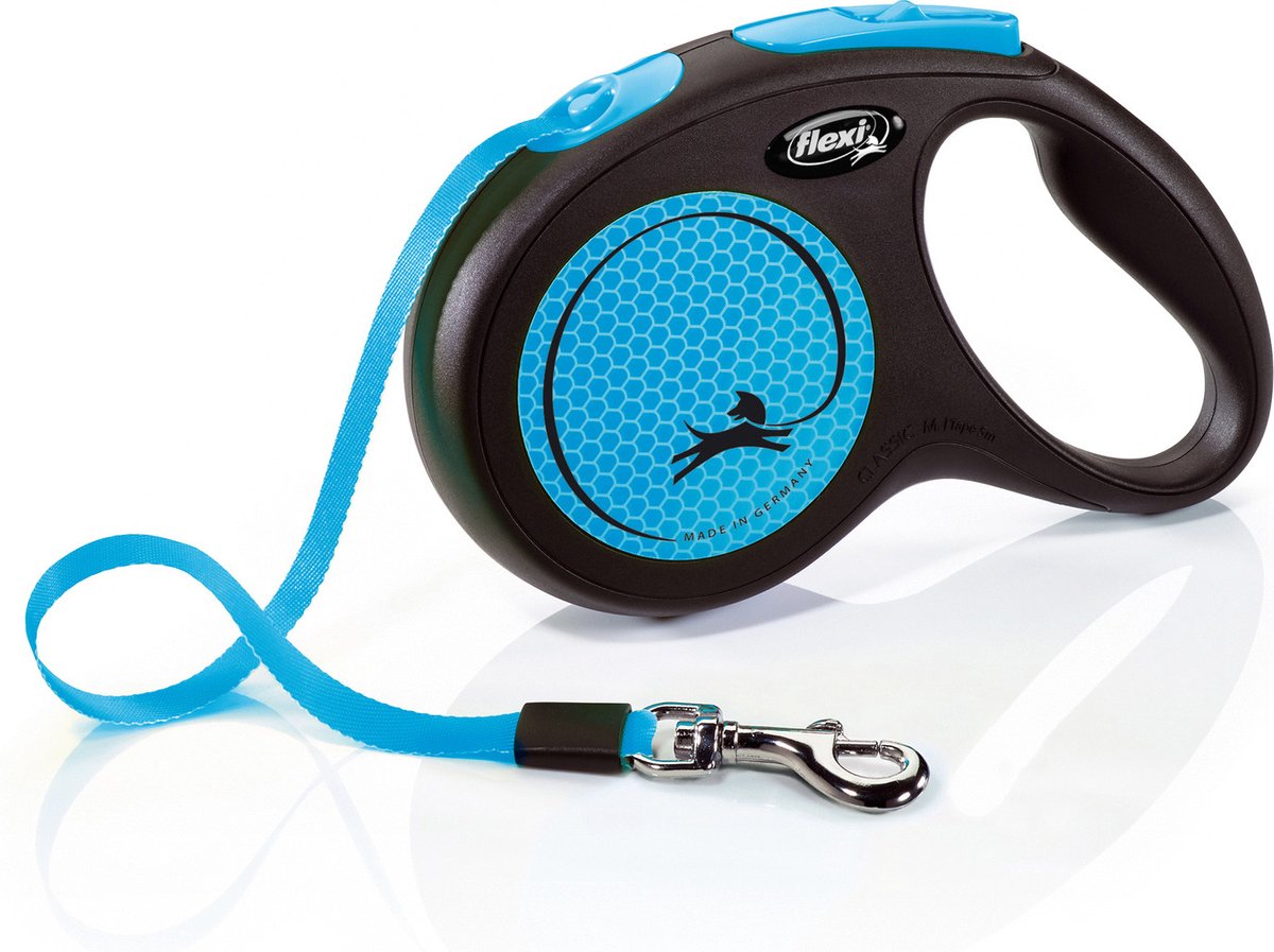 Flexi Rollijn nieuwe neon tape zwart blauw