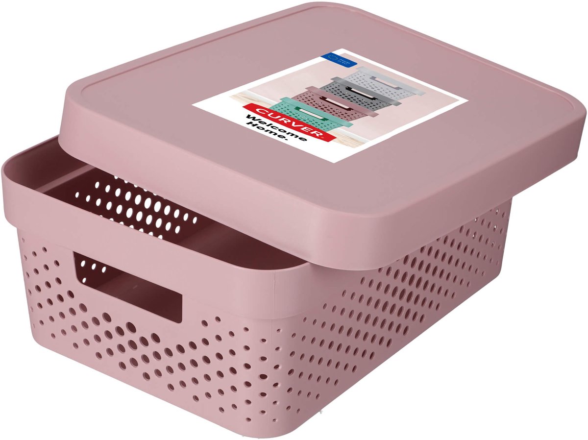 Curver infinity 11l opberger - bak met deksel roze