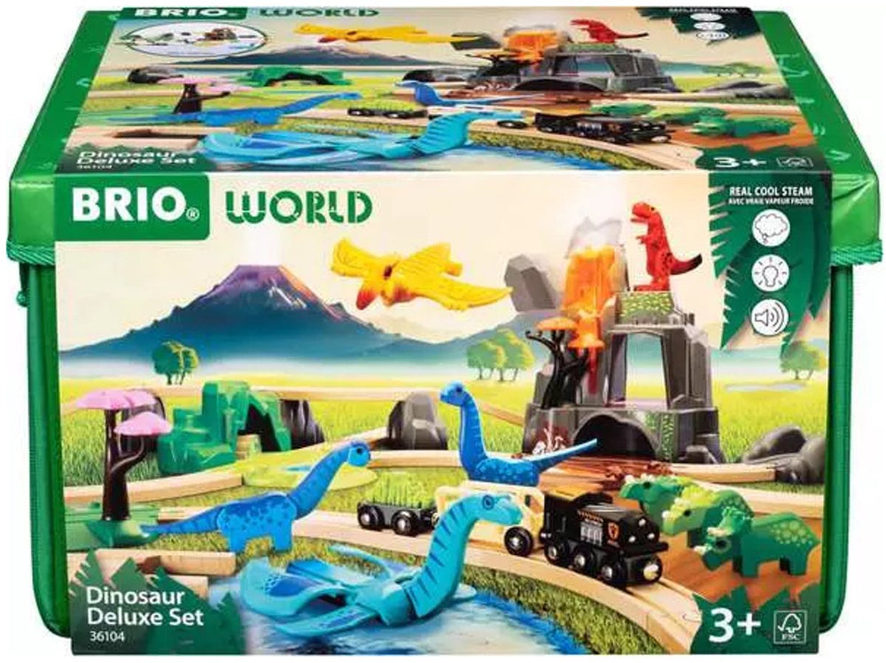 Ravensburger brio world – 36104 luxe set met dinosaurussen | 45-delige set speelgoedtreintjes voor kinderen vanaf 3 jaar