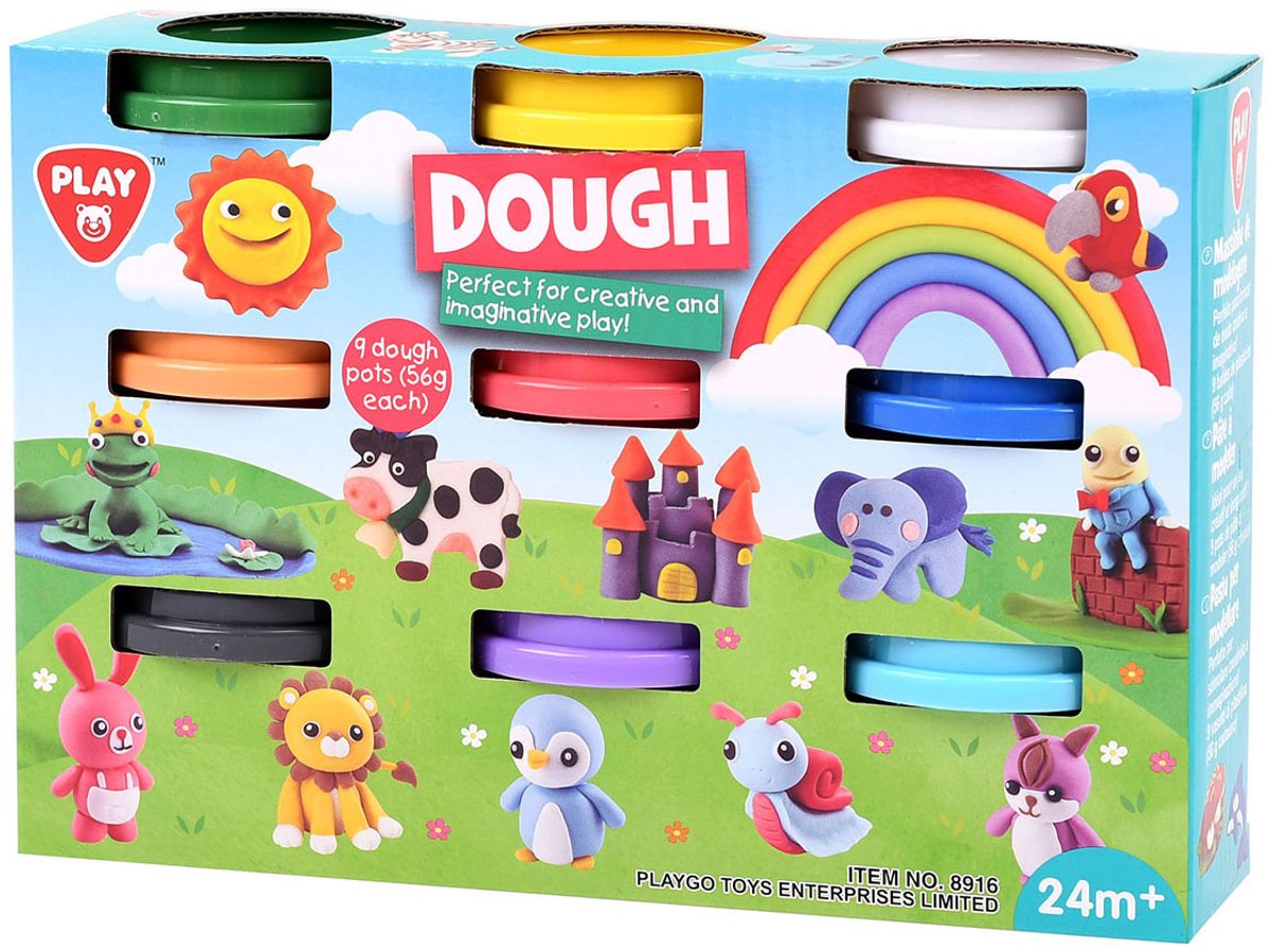 Playgo kleiset 9 kleuren - 9x56gram