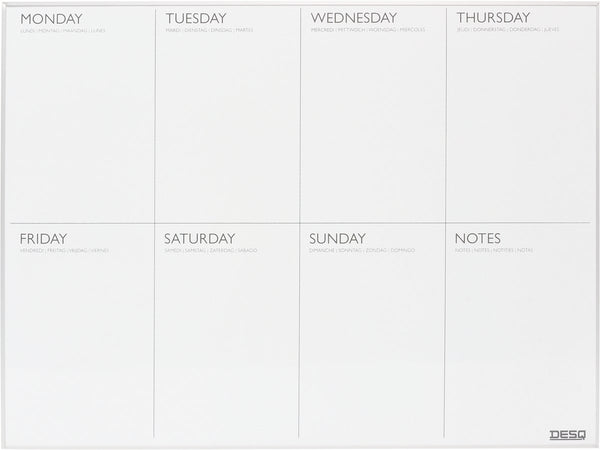 Desq ® weekplanner | magnetisch | aluminium ultra thin frame | 45 x 60 cm