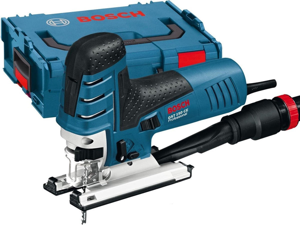 Bosch decoupeerzaagmachine gst 150 ce (1 x zaagblad t 144 d, afdekkap, antisplinterplaatje, glijvoet, zuigmondstuk )