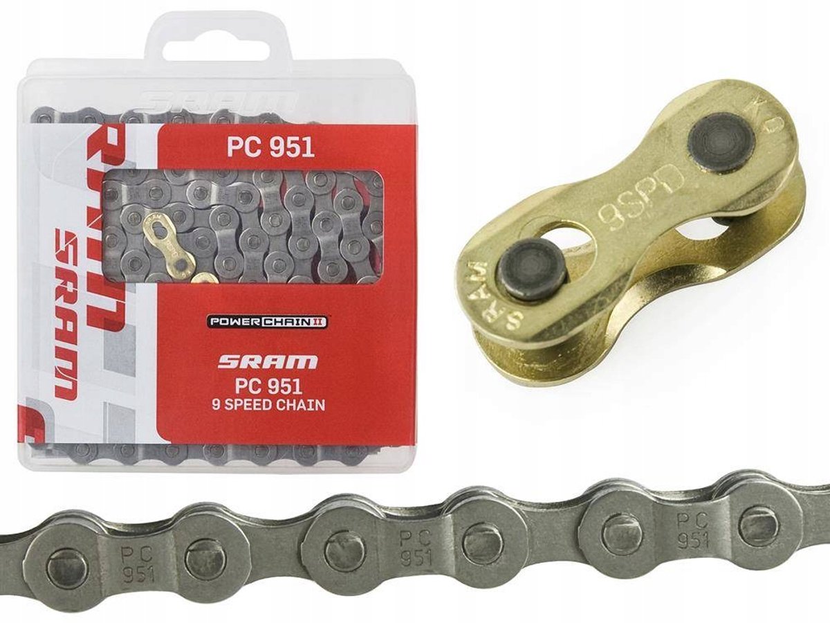 Sram pc-951 fietsketting 9-speed, 114 schakels + powerlink