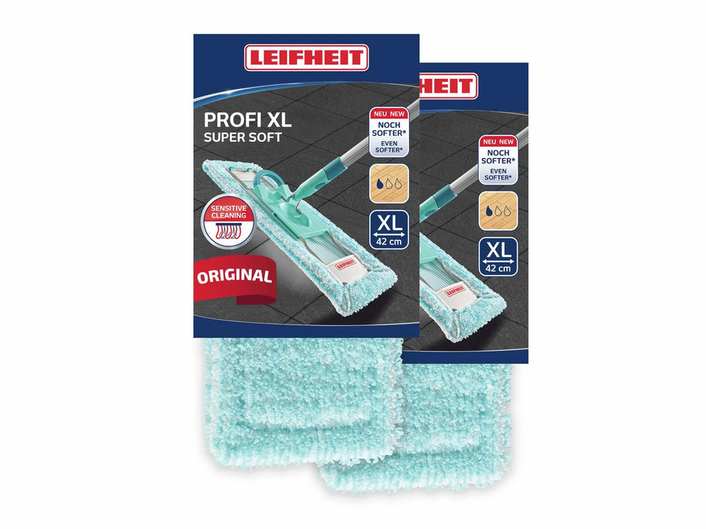 Leifheit profi xl vloerwisser overtrek - 42 cm - super soft - 2 stuks
