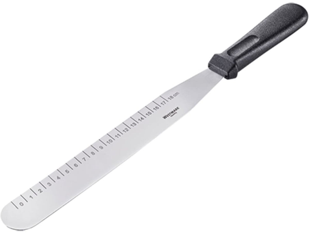 Westmark glaceermes, paletmes met maataanduiding in cm, lengte: 38,7 cm, roestvrij staal kunststof, zilver zwart, 30062270