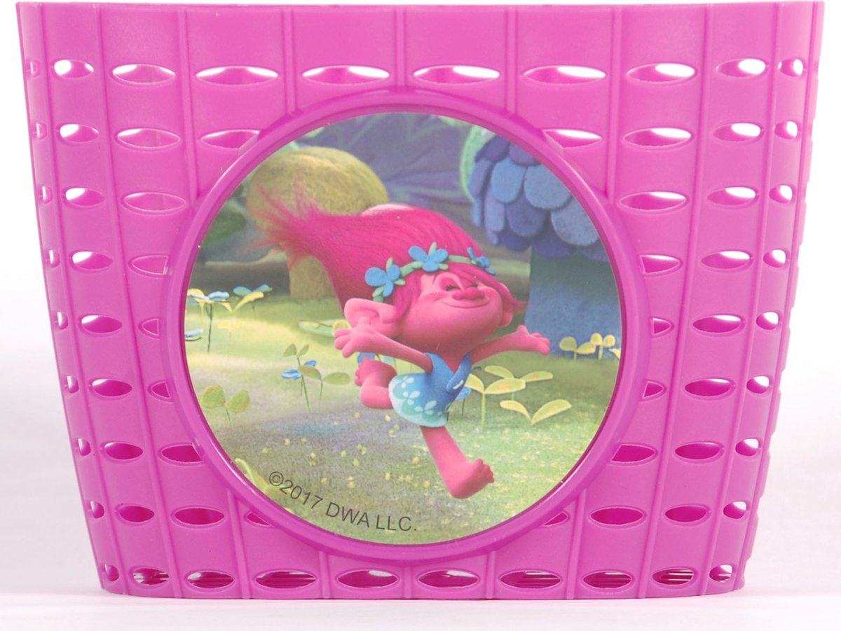 fietsmandje trolls roze
