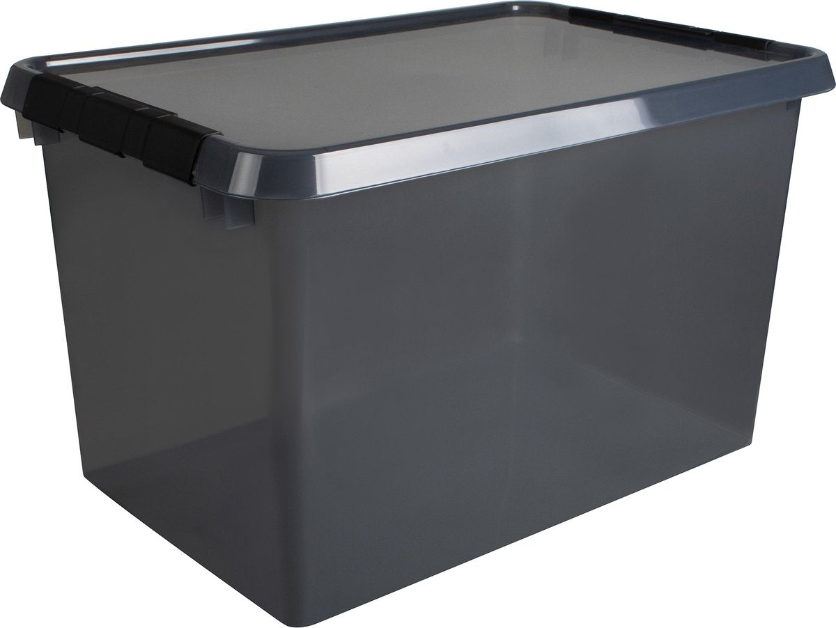 Sunware comfort line opbergbox 62l - 60x40x34 cm - transparant grijs