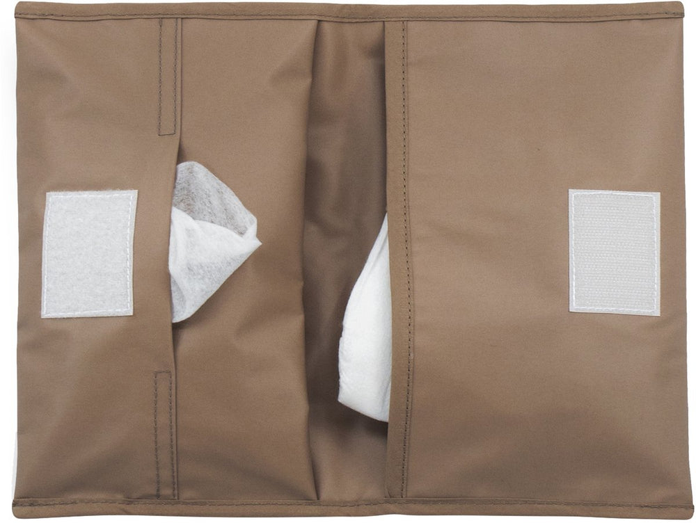 Kipkep napper luier-etuitje - coffee - luiers en doekjes to go - rpet - wasbaar - gecoat - bruin