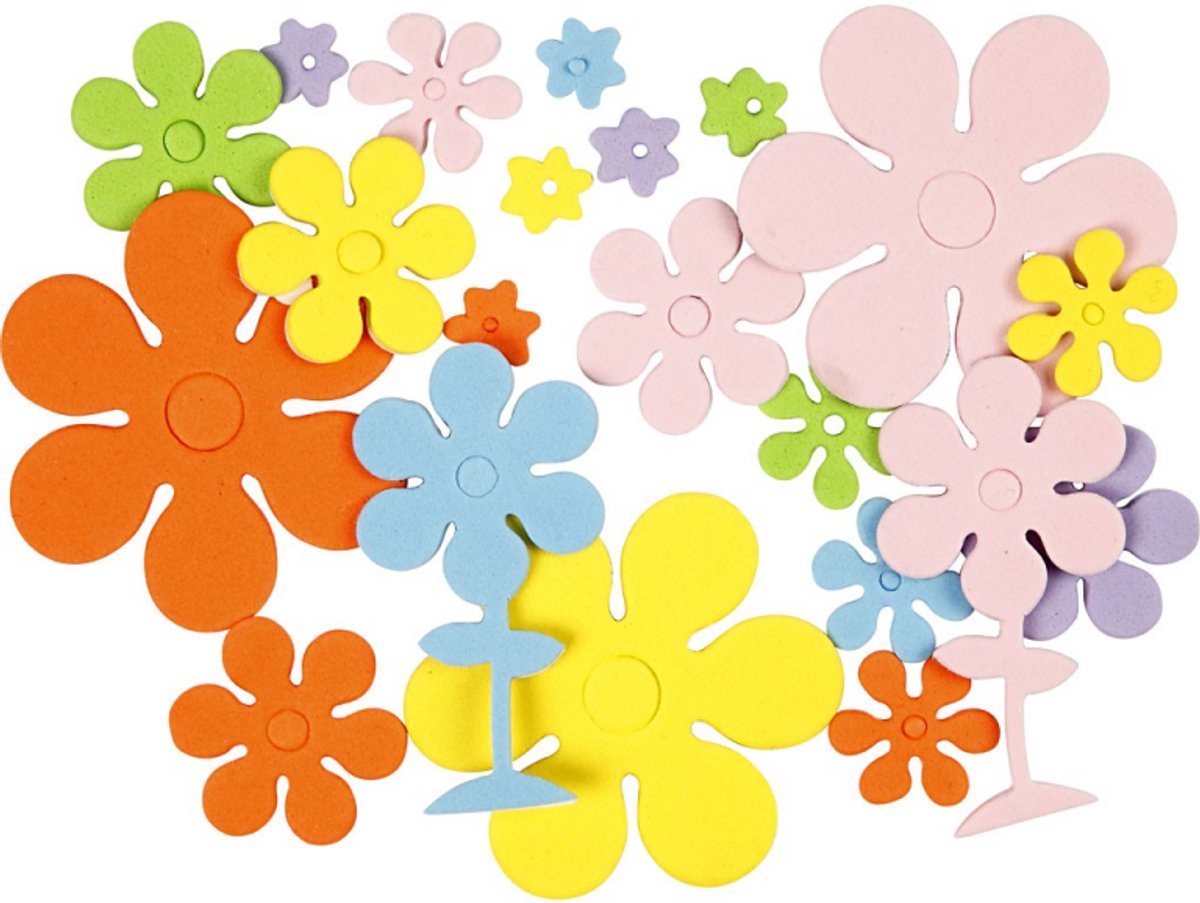 Creativ company https: www.cchobby.nl eva-foam-vormen-bloemen-afm-10-60-mm-dikte-2-mm-diverse-kleuren-100-stuk-1-doos