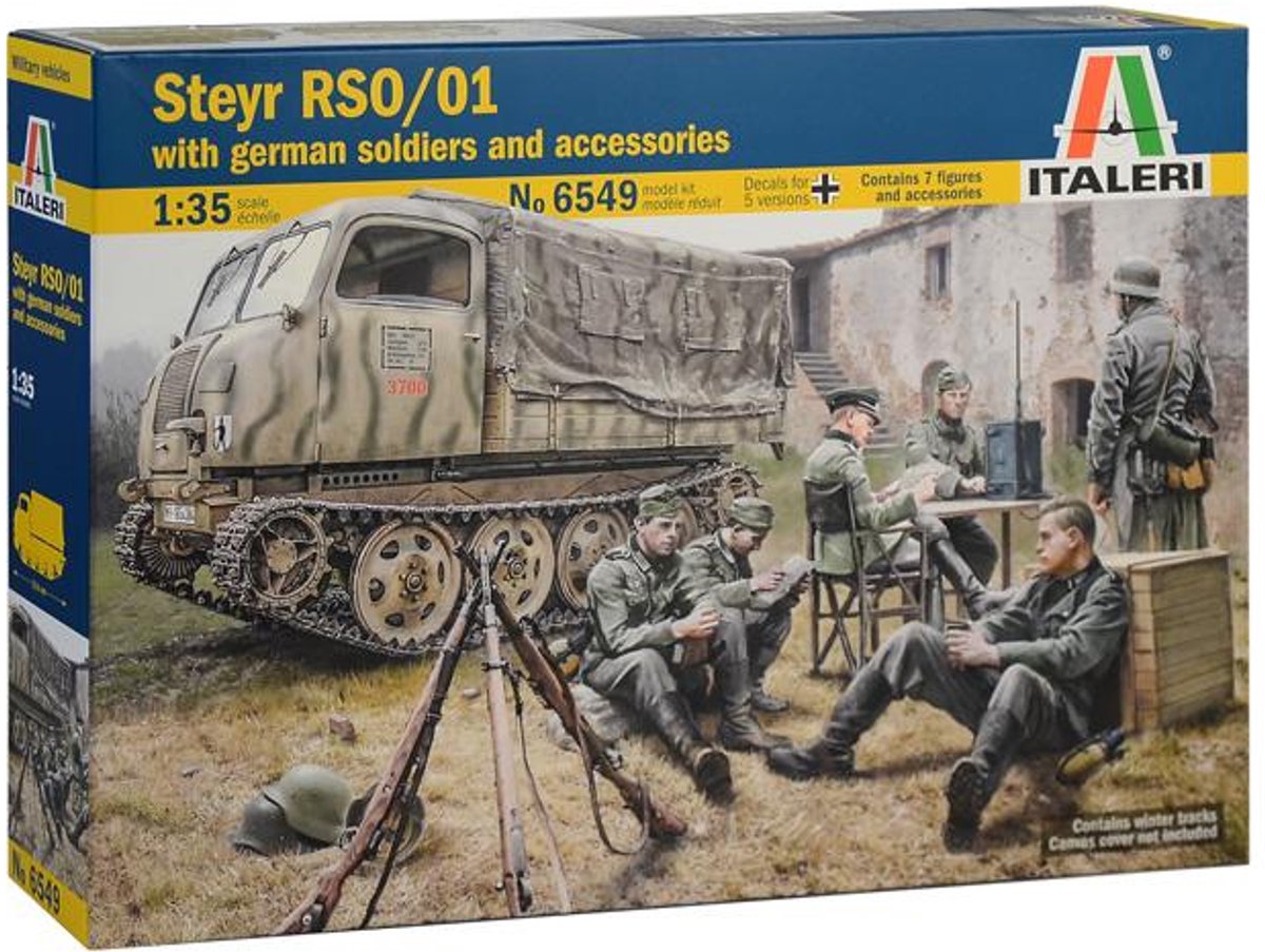 Italeri modelbouwpakket militaire voertuigen - 6549 steyr rso 01 with german soldiers plastic - 1:35 - modelbouw