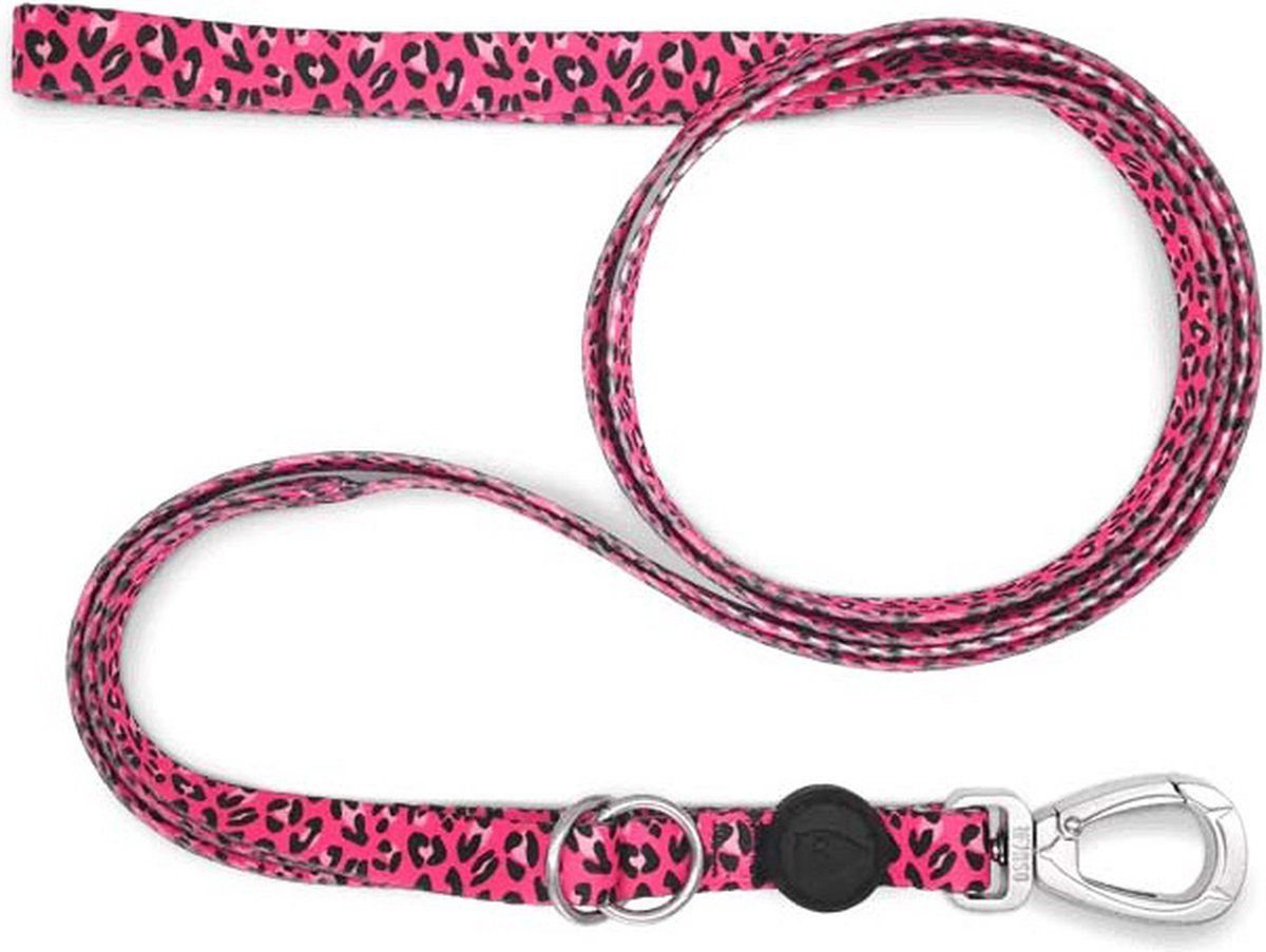 Morso hondenriem verstelbaar gerecycled bubble leo roze