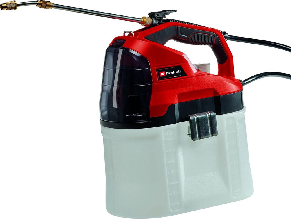 Einhell accu drukspuit ge-ws 18 75 li solo - power x-change - 18 v li-ion - tankinhoud: 7,5 l - maximale druk: 2,5 bar - roestvrijstalen sproeilans - excl. accu en lader