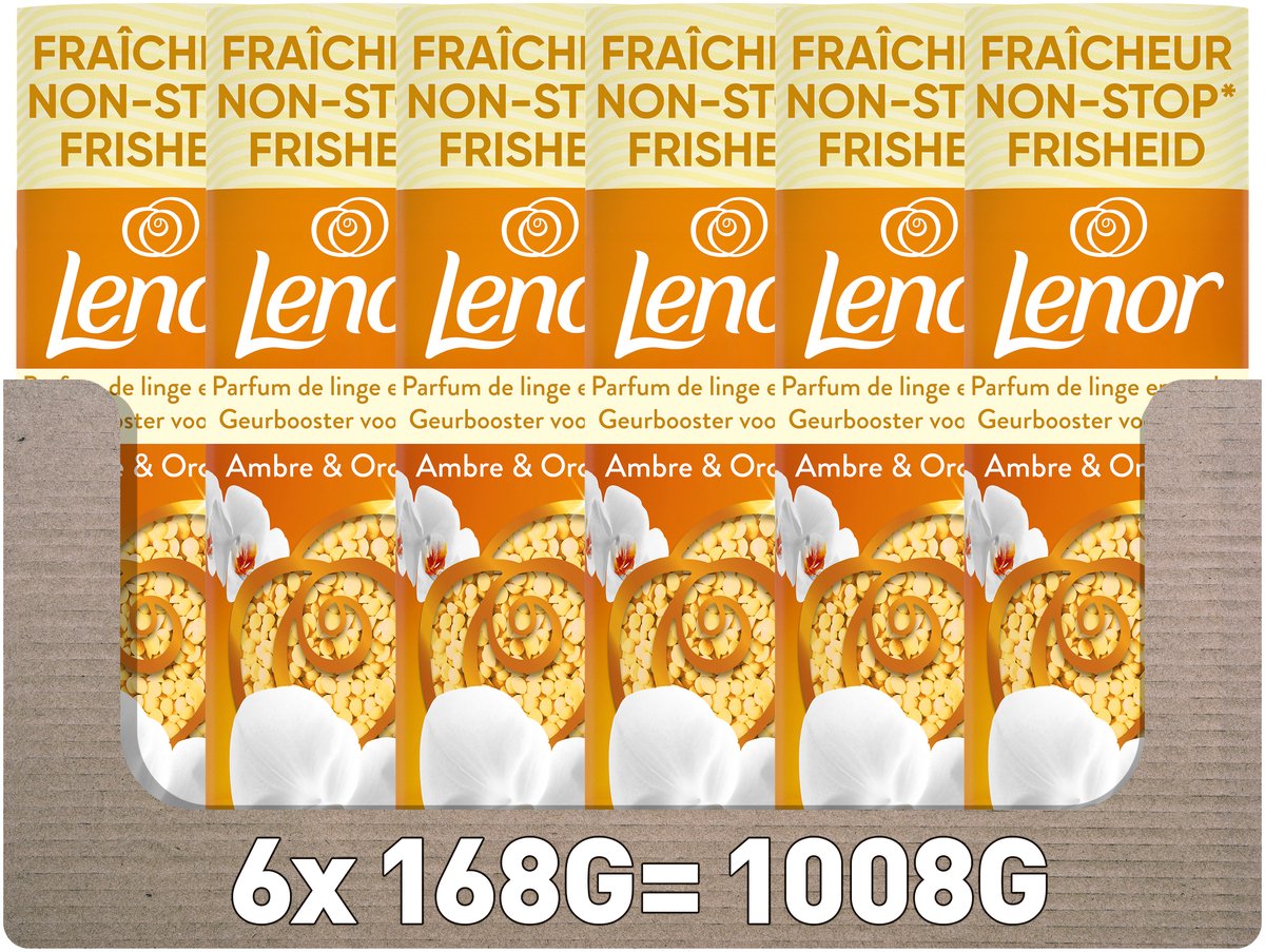 Lenor geurbooster amber orchidee - 6 x 168 gram - wasparfum