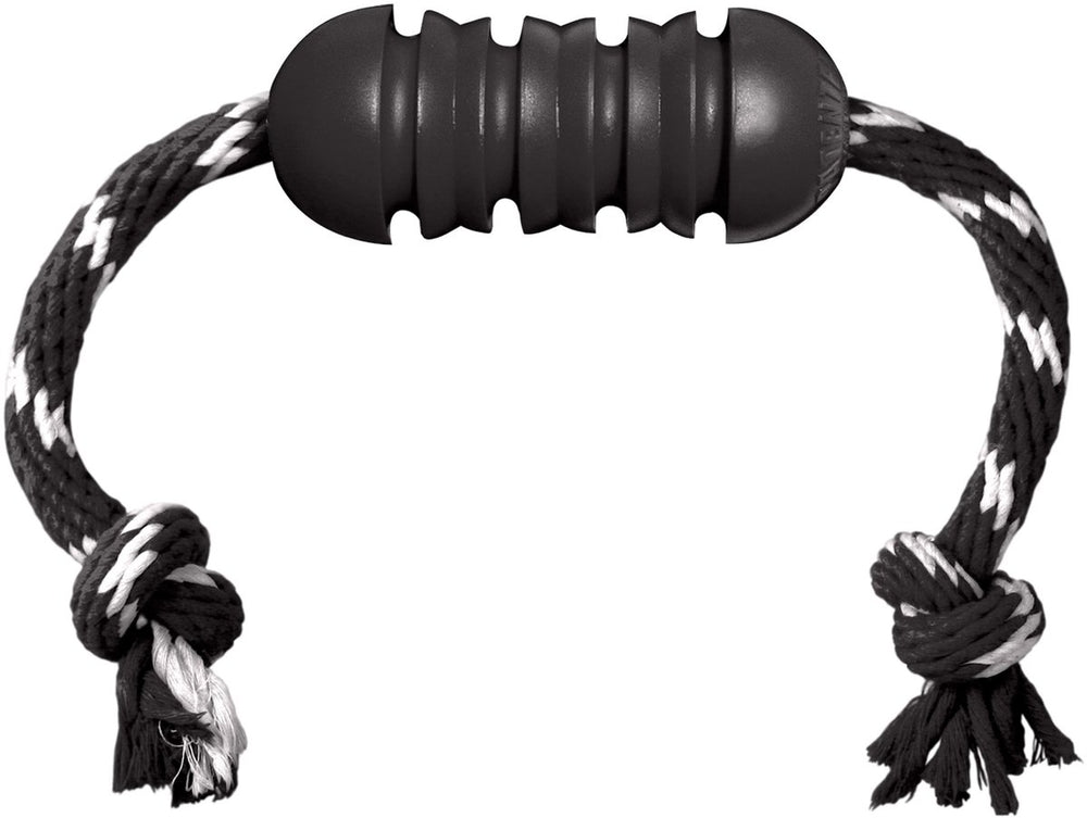 Kong extreme dentaal met touw zwart wit