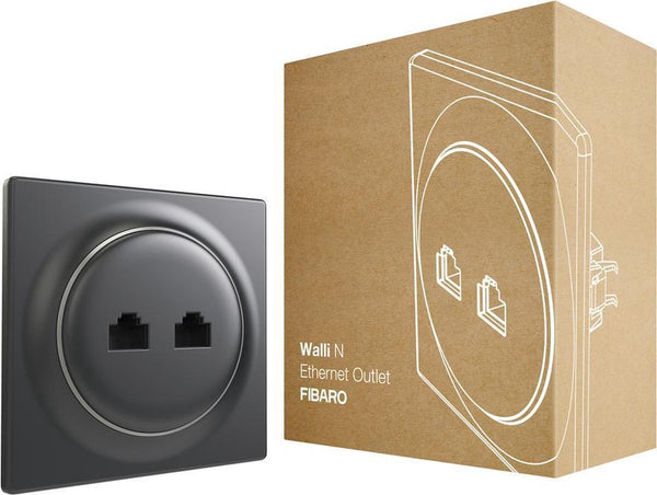 Fibaro walli n ethernet outlet - antraciet - klassiek basiselement