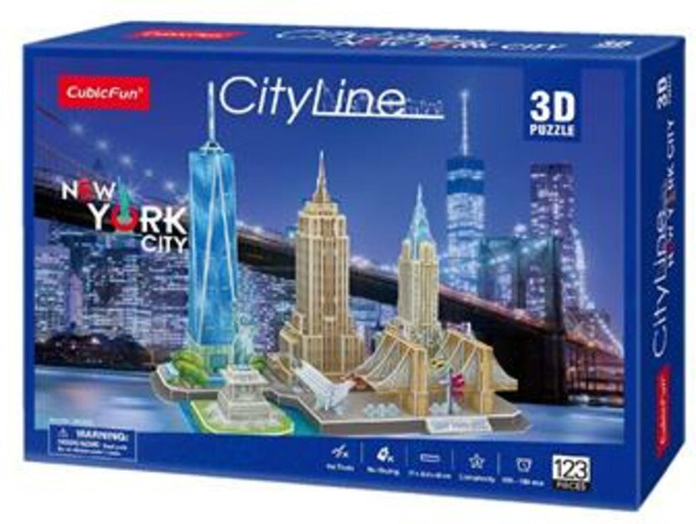 Kubieke leuke 3D-puzzel stadslijn New York City
