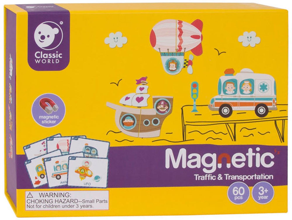 Klassieke wereldpuzzeldoos magneet - verkeer