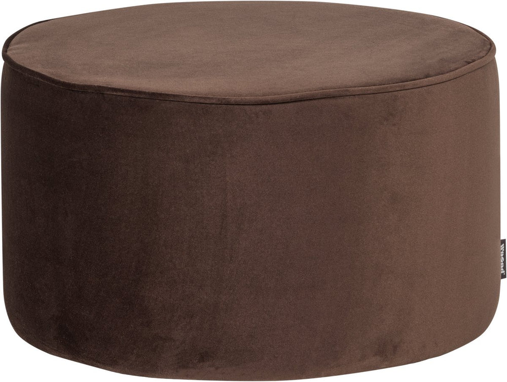 Woood sara poef hoog 36xø60 cm - velvet - donkerbruin