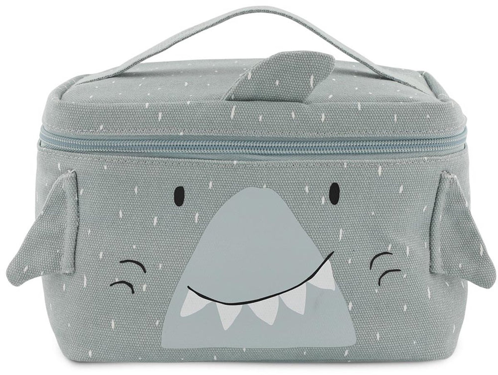 Trixie lunchtas - mr.shark - koeltas voor kinderen - met naamlabel - thermische tas voor lunch – grijs – haai