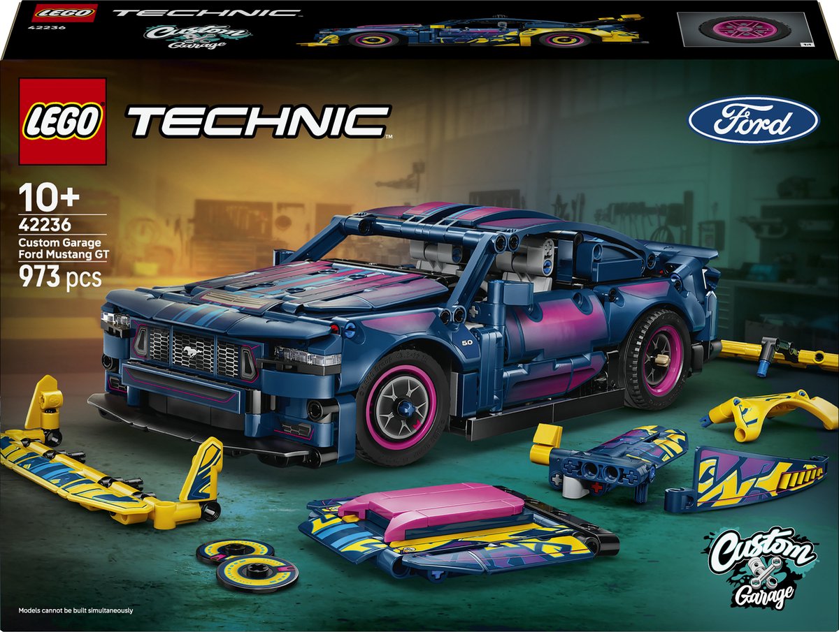 Lego technic aanpasbare ford mustang gt auto speelgoed voor kinderen en decoratie 42236