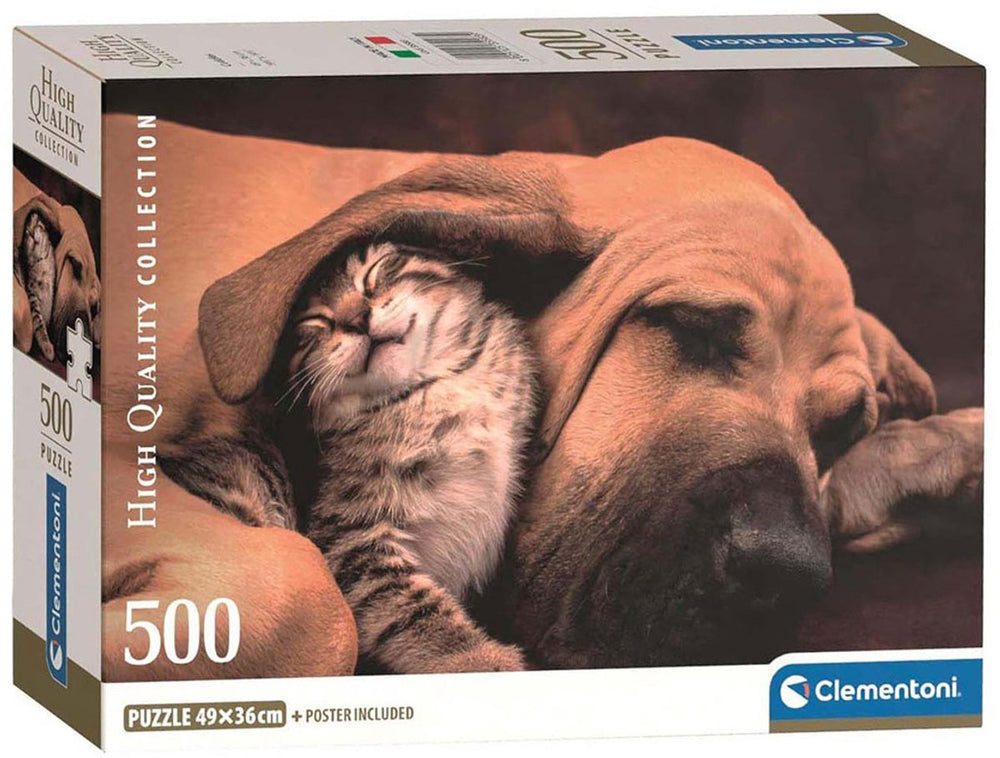Clementoni - puzzel - 500 stukjes - cuddles compact box - high quality collection