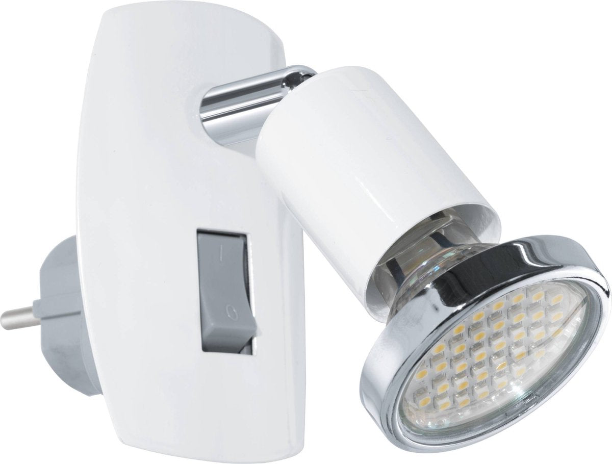 Eglo mini 4 - stekkerlamp - 1 lichts - wit chroom