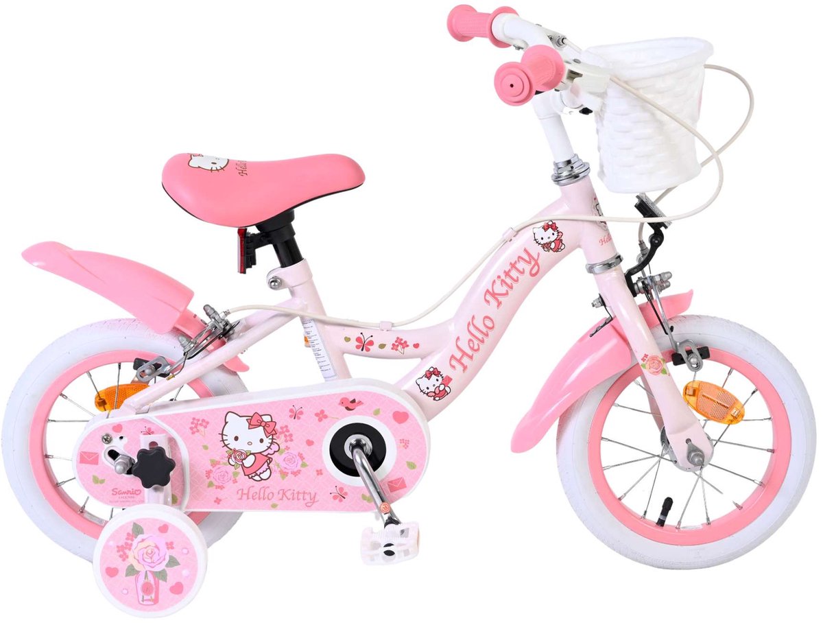 Volare hello kitty kinderfiets - meisjes - 12 inch - roze - twee handremmen