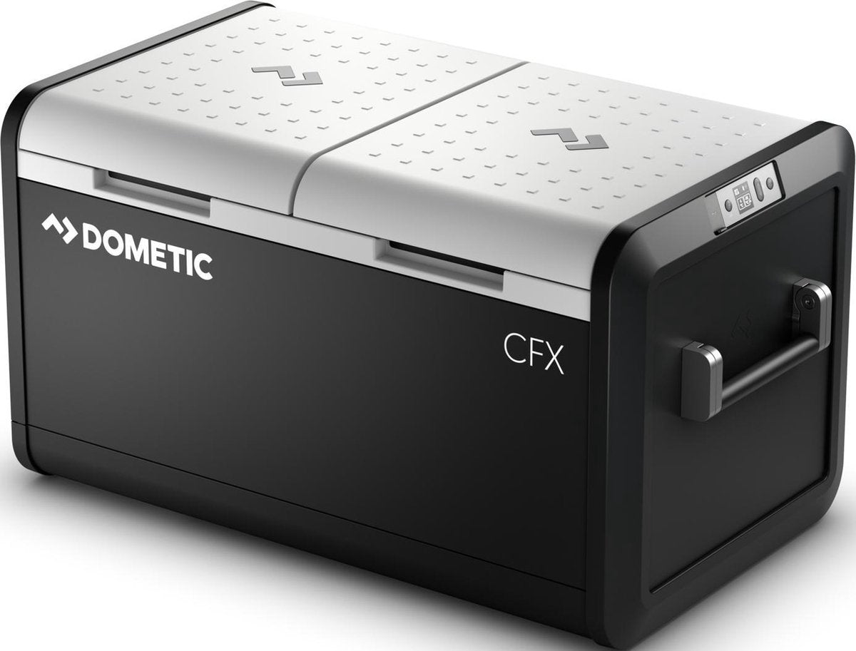 Dometic cfx3 75dz dual zone compressor koeler vriezer - 74l - 12 24 230v - energieklasse d - zwart grijs