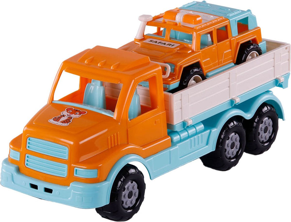 Cavallino xl torpedovrachtwagen met survival jeep oranje, 44,5cm