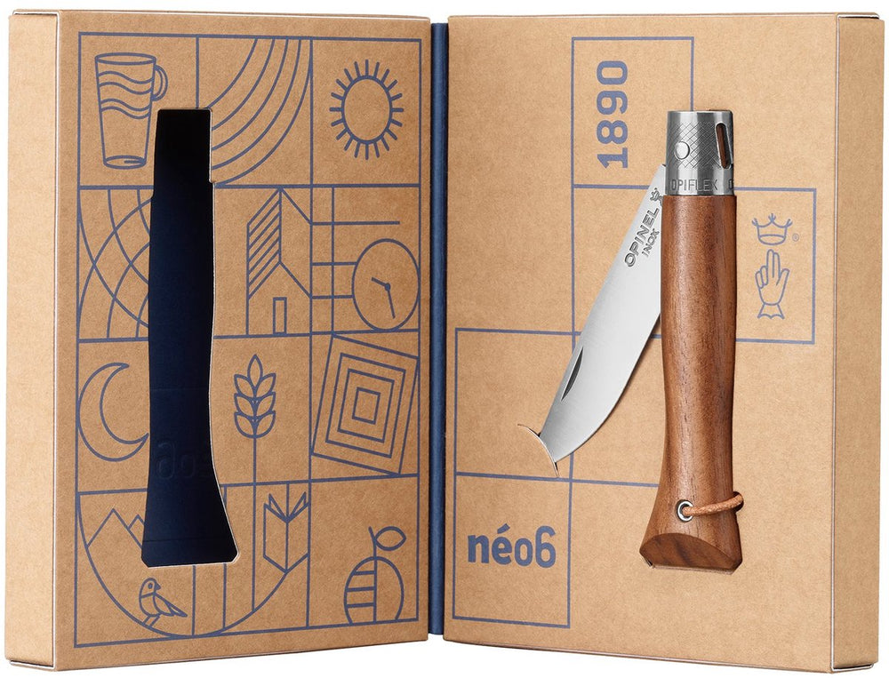 Opinel néo6 zakmes - black walnut - rvs hout - opiflex