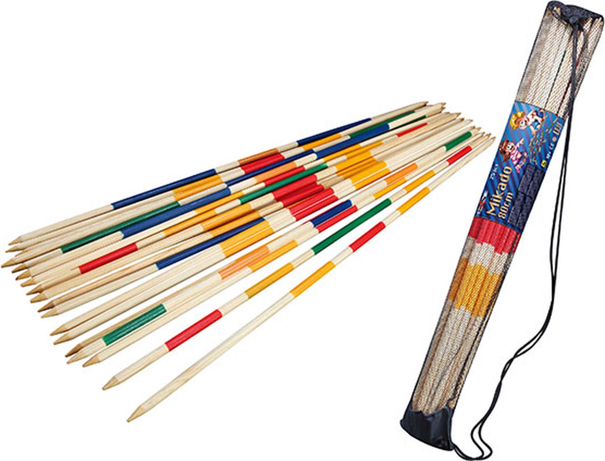 Hot sports + toys hot mikado 80 cm. jumbo hout verpakt in net.