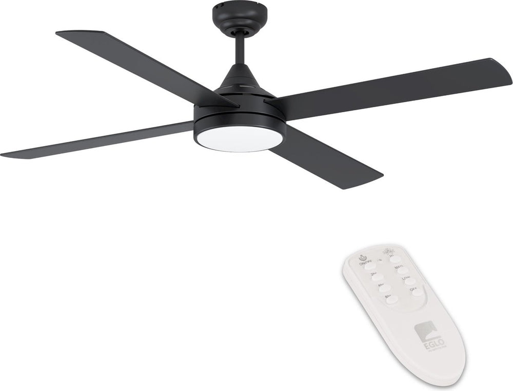 Eglo trinidad plafondlamp met ventilator - 122cm - ac longer life - zwart - dimbaar - instelbaar wit licht