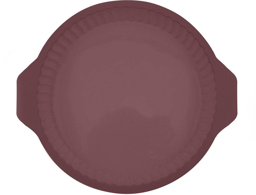 Point-virgule ronde geribde quichevorm uit platinum silicone vintage maroon 24cm
