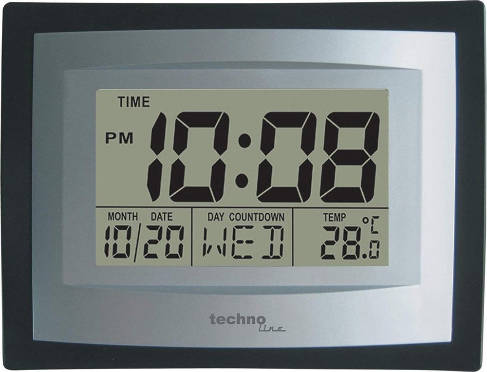 Technoline digitale wandklok - datum - temperatuur - wekkerfunctie - ws 8004
