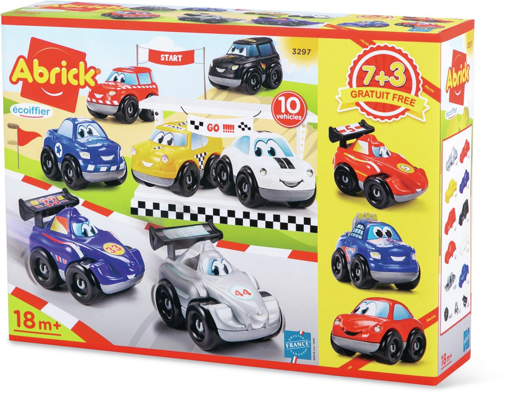Abrick Ecoiffier Racing Cars - 10 pcs.