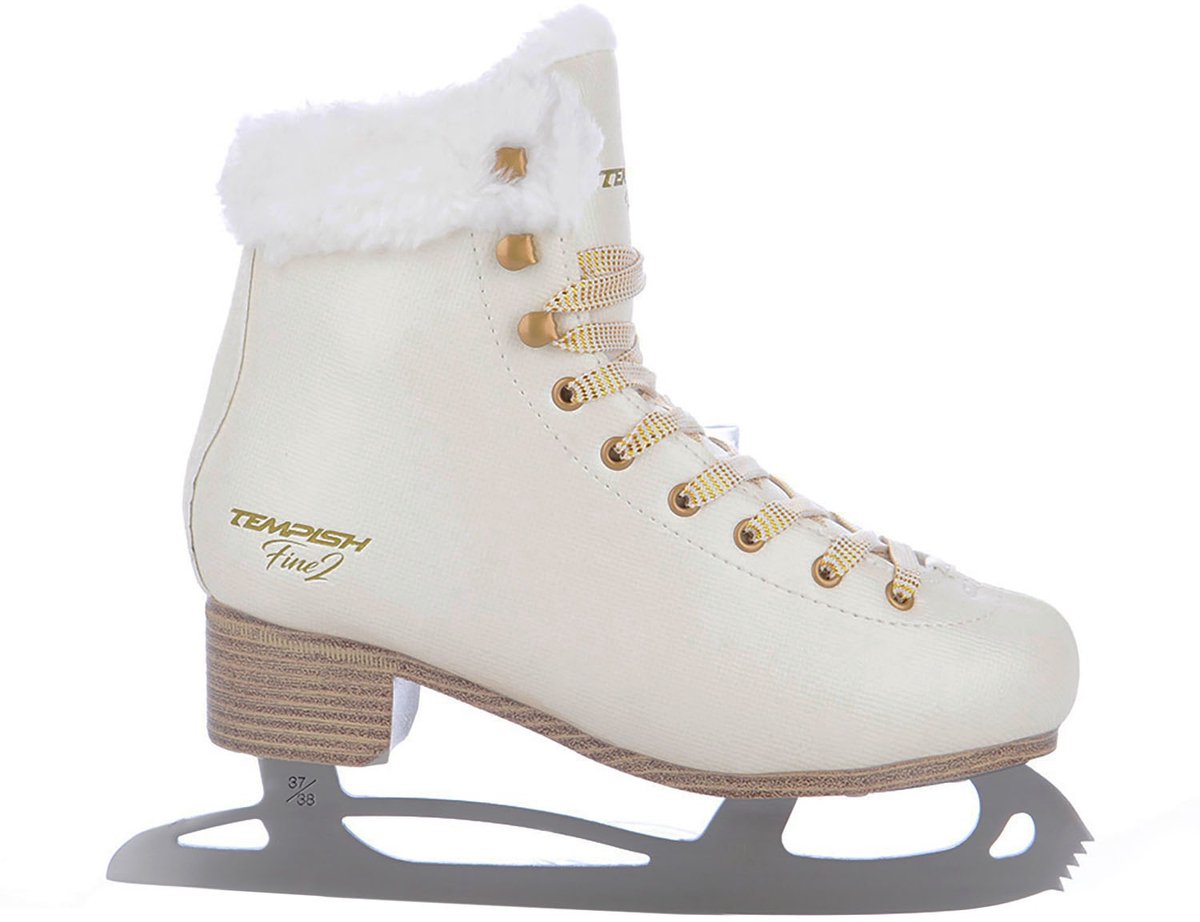 Tempish - fine ii - kunstschaatsen - schaatsen dames - beige - verstevigde enkelsteun premium kunstleer - maat eu 40