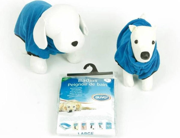 Duvo + honden badjas - blauw - 40cm